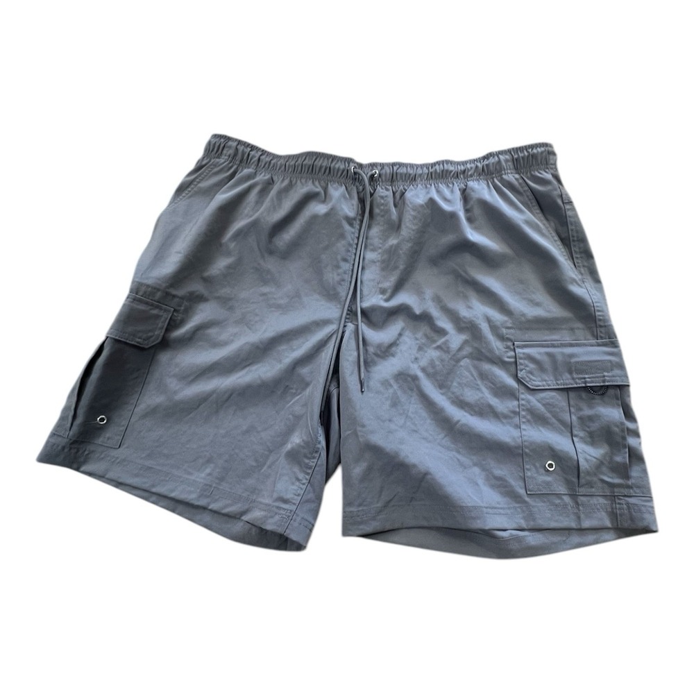 George Mens Swim Trunks Sz 2XL (44-46) Gray‎ Liner 4 Pockets